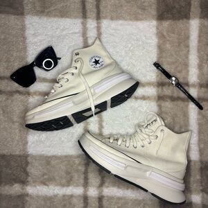 Converse Cream and Black High-Tops